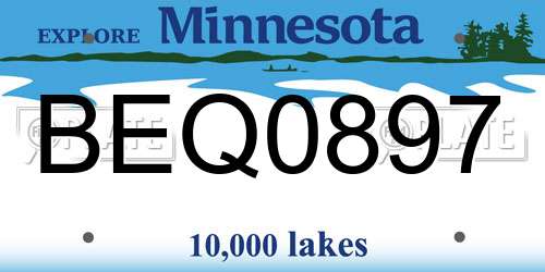 BEQ0897 Minnesota License Plate