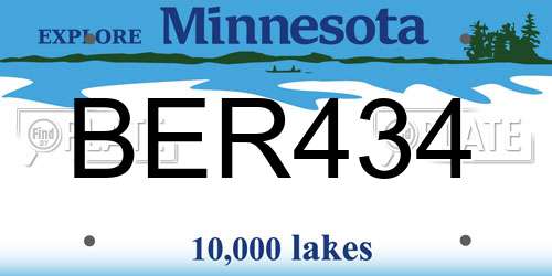 BER434 Minnesota License Plate