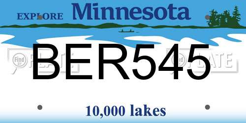 BER545 Minnesota License Plate