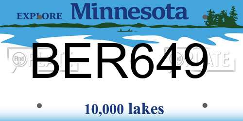 BER649 Minnesota License Plate