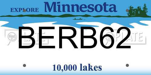 BERB62 Minnesota License Plate