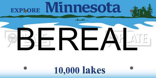 BEREAL Minnesota License Plate