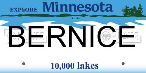 BERNICE Minnesota License Plate