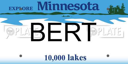 BERT Minnesota License Plate