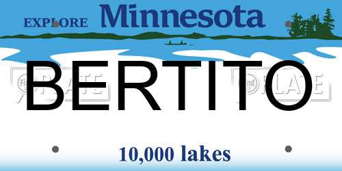 BERTITO Minnesota License Plate
