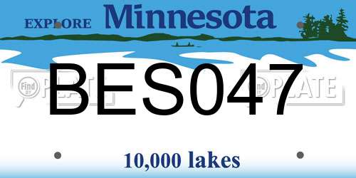 BES047 Minnesota License Plate