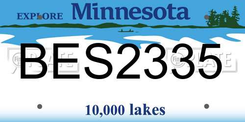 BES2335 Minnesota License Plate