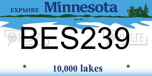 BES239 Minnesota License Plate