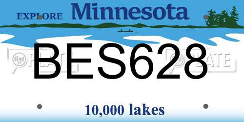 BES628 Minnesota License Plate