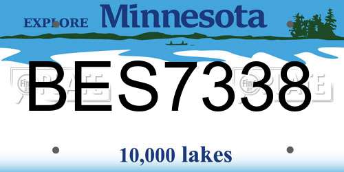 BES7338 Minnesota License Plate