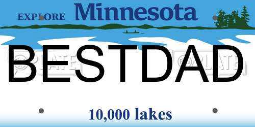 BESTDAD Minnesota License Plate