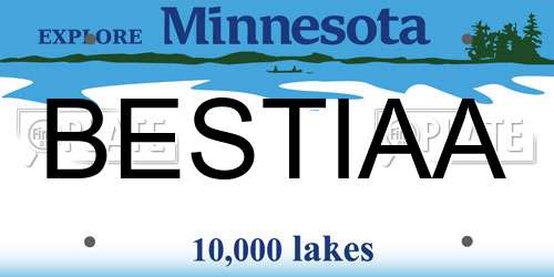 BESTIAA Minnesota License Plate