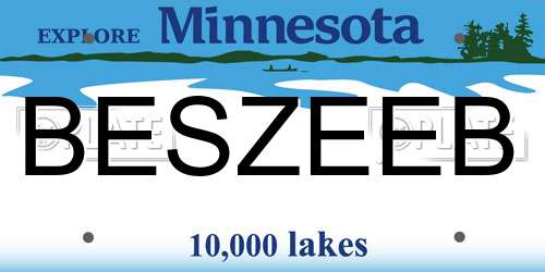 BESZEEB Minnesota License Plate