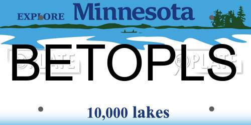 BETOPLS Minnesota License Plate