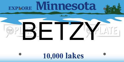 BETZY Minnesota License Plate