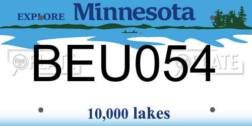 BEU054 Minnesota License Plate