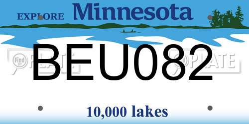 BEU082 Minnesota License Plate