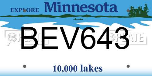 BEV643 Minnesota License Plate