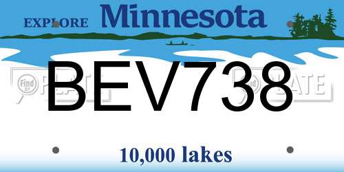 BEV738 Minnesota License Plate