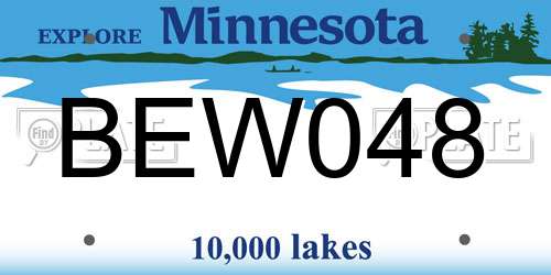 BEW048 Minnesota License Plate