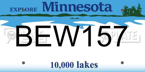 BEW157 Minnesota License Plate