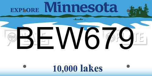 BEW679 Minnesota License Plate
