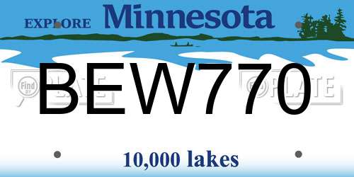 BEW770 Minnesota License Plate