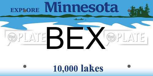 BEX Minnesota License Plate