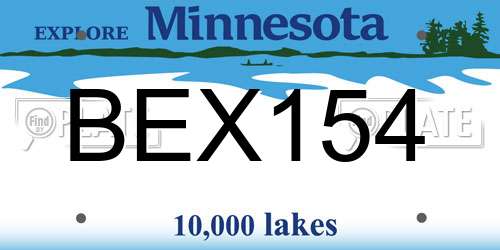 BEX154 Minnesota License Plate