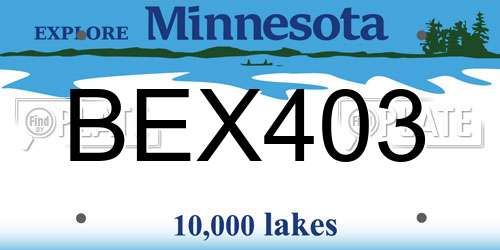 BEX403 Minnesota License Plate