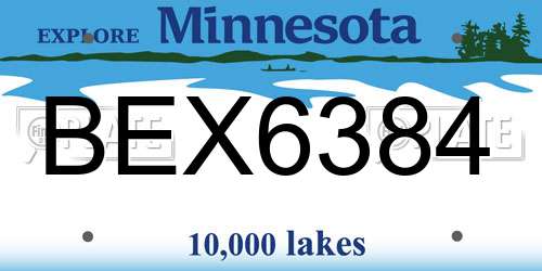 BEX6384 Minnesota License Plate