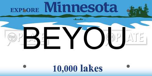 BEYOU Minnesota License Plate