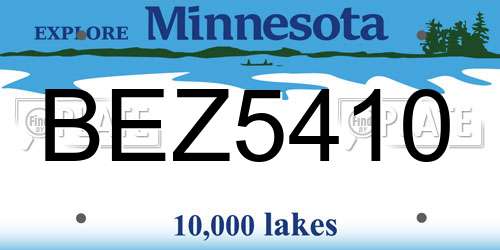 BEZ5410 Minnesota License Plate