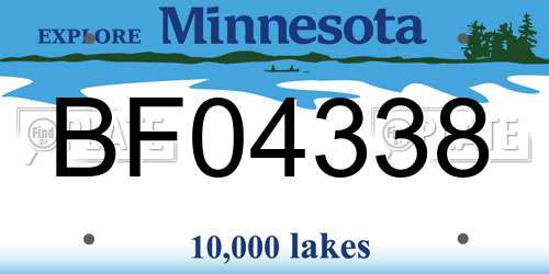 BF04338 Minnesota License Plate