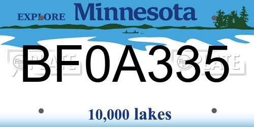 BF0A335 Minnesota License Plate