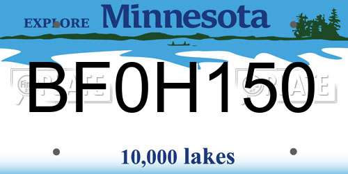 BF0H150 Minnesota License Plate