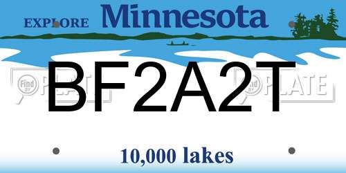 BF2A2T Minnesota License Plate