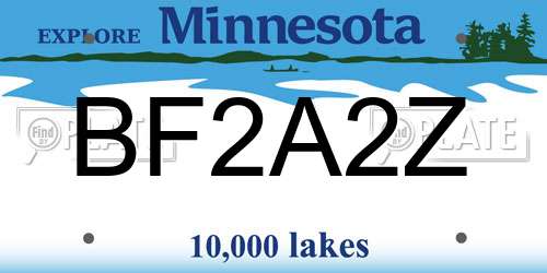 BF2A2Z Minnesota License Plate