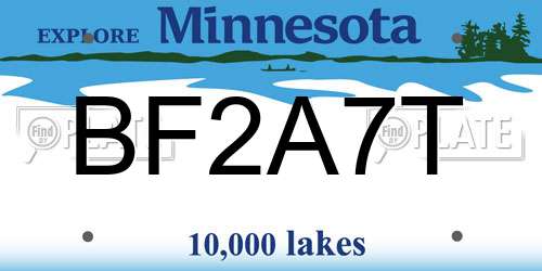 BF2A7T Minnesota License Plate
