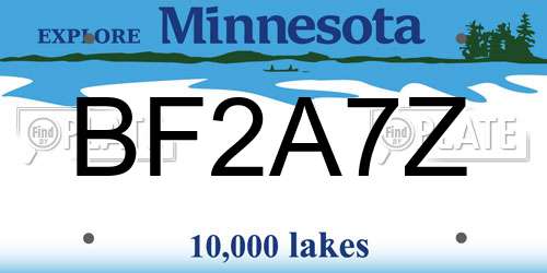 BF2A7Z Minnesota License Plate