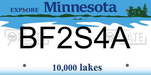 BF2S4A Minnesota License Plate
