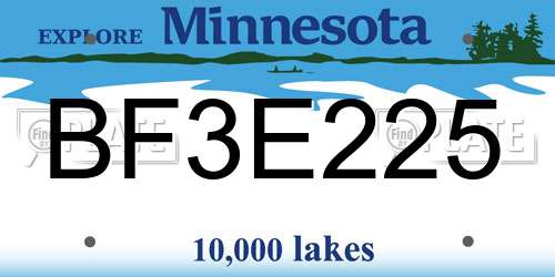 BF3E225 Minnesota License Plate