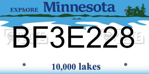BF3E228 Minnesota License Plate
