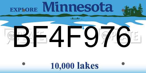 BF4F976 Minnesota License Plate