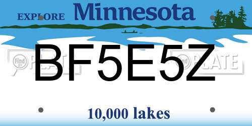 BF5E5Z Minnesota License Plate