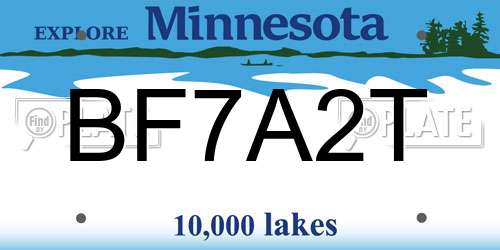 BF7A2T Minnesota License Plate