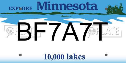 BF7A7T Minnesota License Plate