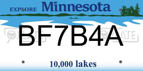 BF7B4A Minnesota License Plate