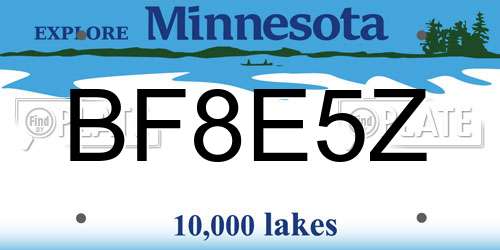 BF8E5Z Minnesota License Plate