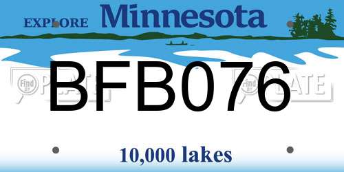 BFB076 Minnesota License Plate